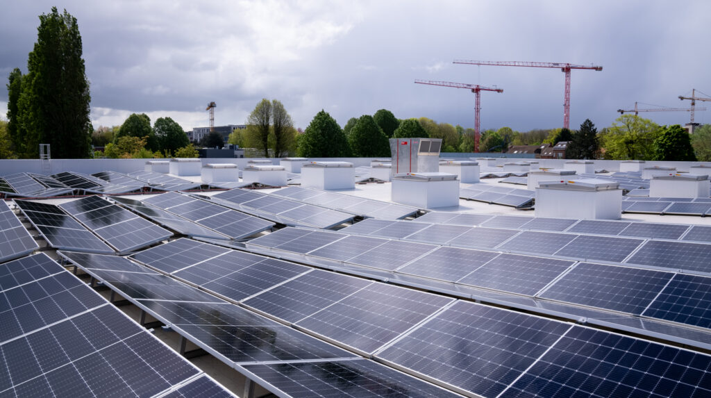 Solar panels cover an area of 1,236m² on the roof