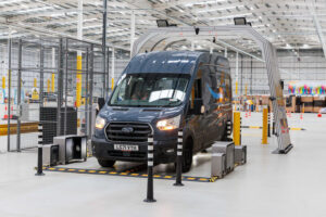 General view of the Automated Vehicle Inspection (AVI) technology at Amazon DXM3, Rochdale.